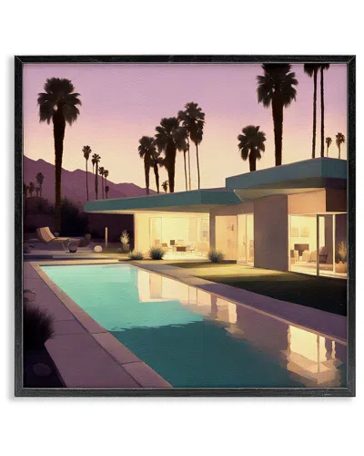 Stupell Industries Palm Trees & Pool Villa Framed Giclee Art In Multi