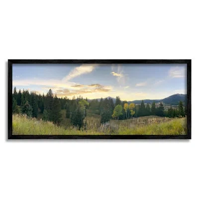 Stupell Industries Panoramic Montana Nature Landscape By Emily Navas - Floater Frame Photograph On Wood In Midnight Black Framed Giclee