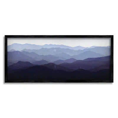 Stupell Industries Panoramic Mountains Layered Peaks Giclee Texturized Wall Art By Ryan Fowler In Midnight Black Framed Giclee