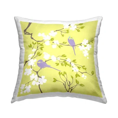Stupell Industries Parakeet Perched Cherry Blossom Printed Throw Pillow Design By Evelia Designs