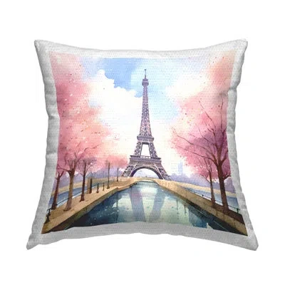 Stupell Industries Paris Rendezvous Scene Printed Outdoor Throw Pillow Design By Andrea Haase In Pink