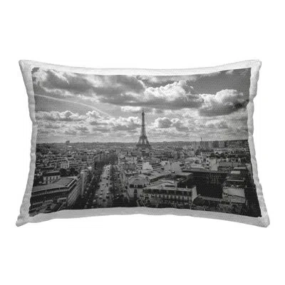 Stupell Industries Parisian City View Outdoor Printed Pillow By Silver In Black;white