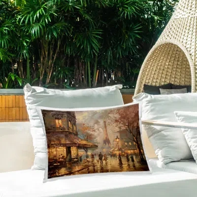 Stupell Industries Parisian Fall Townscape Design By Lsr Design Studio Outdoor Printed Pillow In Brown