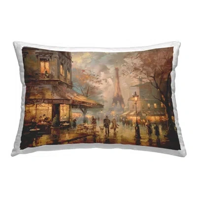 Stupell Industries Parisian Fall Townscape Design By Lsr Design Studio Throw Pillow In Brown