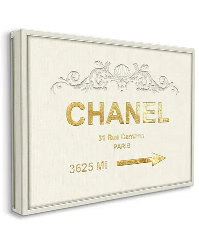Stupell Industries Parisian Fashion Sign Distance From New York Stretched Canvas Wall Art By Ziwei Li In Tan