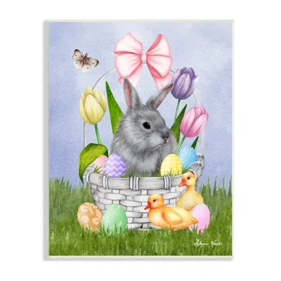 Stupell Industries Pastel Bunny Rabbit Basket Easter Egg Ba Chickssheri H In Wall Plaque