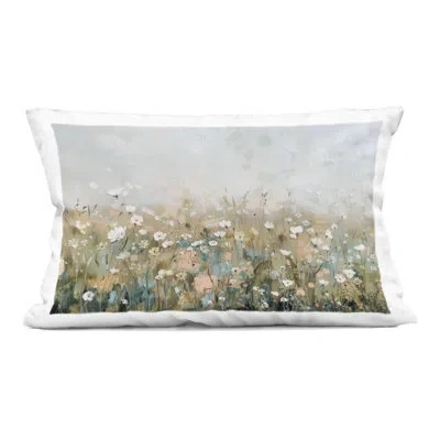Stupell Industries Pastel Meadow Wildflowers Decorative Printed Throw Pillow Design By Elara Yasna In Tan