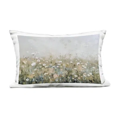 Stupell Industries Pastel Meadow Wildflowers Outdoor Printed Pillow Design By Elara Yasna In Tan