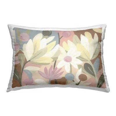 Stupell Industries Pastel Modern Flowers Outdoor Printed Pillow By June Erica Vess In Pink