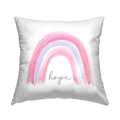 Stupell Industries Pastel Pink Rainbow Uplifting Hope Calligraphy Outdoor Printed Pillow By Elizabeth Tyndall