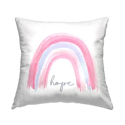 Stupell Industries Pastel Pink Rainbow Uplifting Hope Calligraphy Printed Throw Pillow Design By Elizabeth Tyndall