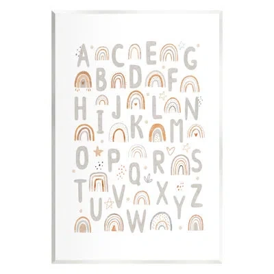 Stupell Industries Pastel Rainbow Alphabet By Lsr Design Studio Print