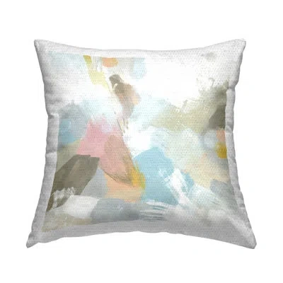 Stupell Industries Pastel Streaks On White Outdoor Printed Pillow By June Erica Vess