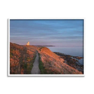 Stupell Industries Path To Lighthouse - Single Picture Frame Print On Wood In Coastal White Framed Giclee