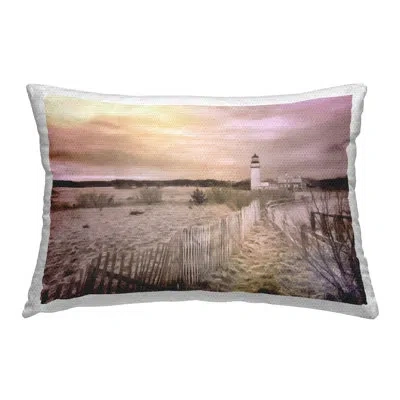 Stupell Industries Path To Lighthouse View Outdoor Printed Pillow By Graffi*tee Studios In Pink