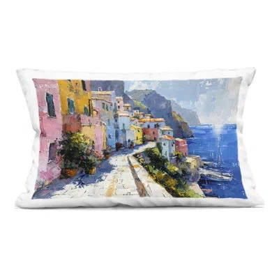 Stupell Industries Pathway Along The Coast Decorative Printed Throw Pillow Design By Lsr Creative Studio In Blue