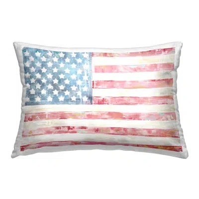 Stupell Industries Patriotic Brushed Flag Decorative Printed Throw Pillow Design By Jenny Westenhofer In Red