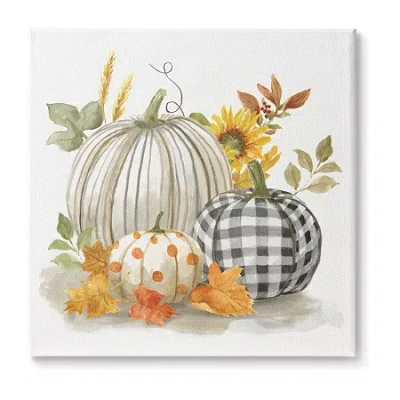 Stupell Industries Patterned Pumpkins Autumn Harvest Canvas Art In Black
