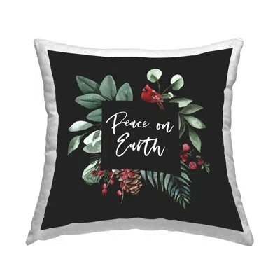 Stupell Industries Peace On Earth Cardinal Botanicals Printed Throw Pillow Design By Valerie Weiners