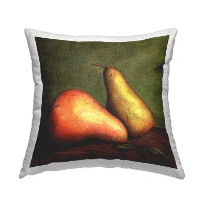 Stupell Industries Pears Still Life Printed Outdoor Throw Pillow Design By Connie Resch In Green