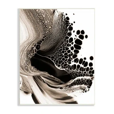 Stupell Industries Pebbled Abstract Flowing Shapes Monochromatic Pattern Gray By Ros Ruseva In Wrapped Canvas