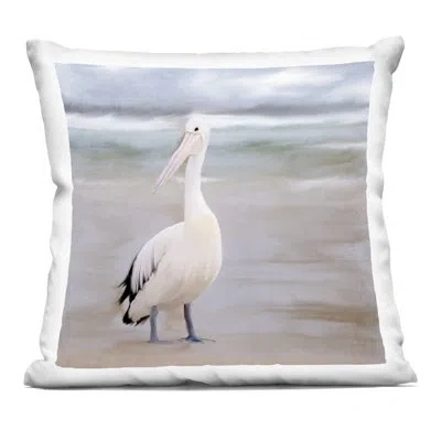 Stupell Industries Pelican Walk Bird Portrait Decorative Printed Throw Pillow, Design By Kim Allen In Tan