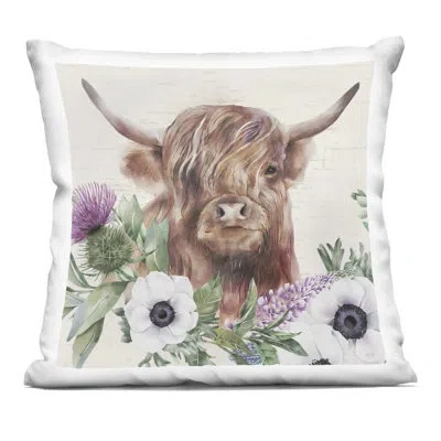 Stupell Industries Penny The Highland Cow Decorative Printed Throw Pillow, Design By Lux + Me Designs, 18 X 7 X 18 In Brown