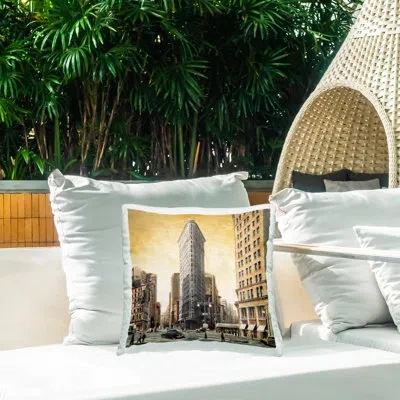 Stupell Industries People Strolling City Printed Outdoor Throw Pillow Design By Matthew Daniels In Yellow