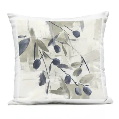 Stupell Industries Petals In Pastel Outdoor Printed Pillow Design By Mona Grace In Gray,purple Leaves