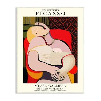Stupell Industries Picasso Traditional Abstract Painting Dreaming Red Chair In Wood
