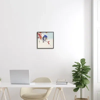 Stupell Industries Pigeons Ohara Koson Classical Bird Portrait By One1000paintings - Floater Frame Painting On Canvas In Midnight Black Framed Giclee