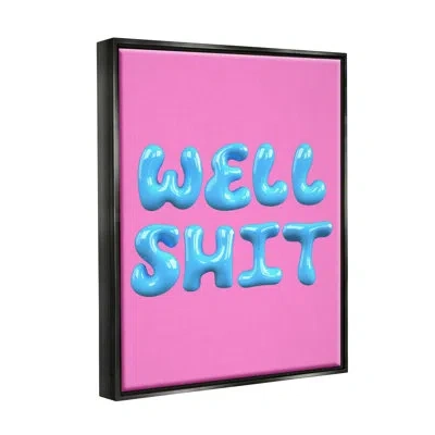 Stupell Industries Pink & Blue Well Sh*t Floater Frame By House Of Lulu In Jet Black Floater Frame