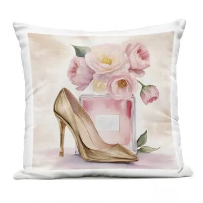 Stupell Industries Pink Beauty Heel & Flowers Outdoor Printed Pillow, Design By Kim Allen
