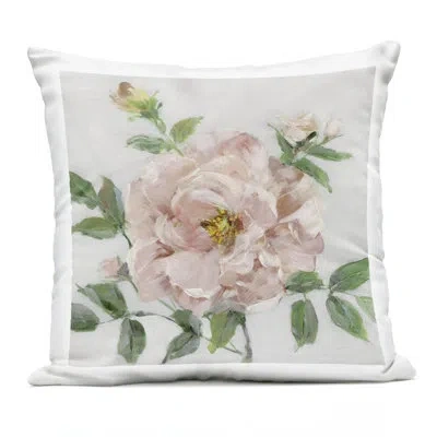 Stupell Industries Pink Carnation Blossom Design By Sally Swatland Outdoor Printed Pillow In Green