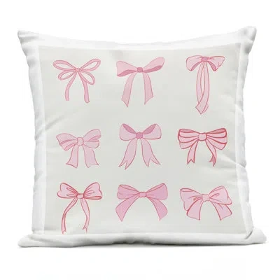 Stupell Industries Pink Coquette Bow Arrangement Outdoor Printed Pillow, Design By Emily Navas, 18 X 7 X 18
