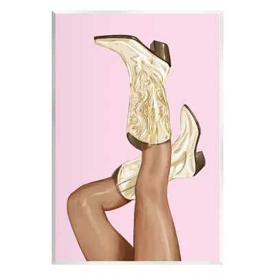 Stupell Industries Pink Country Cowgirl Boots By Ziwei Li - Graphic Art In Unframed