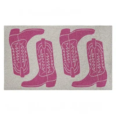Stupell Industries Pink Cowgirl Boots Outdoor Door Mat, Design By Lil' Rue, 30"