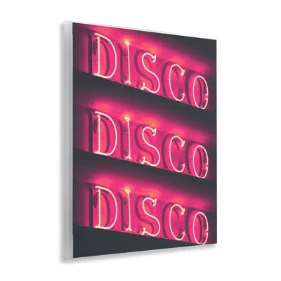 Stupell Industries Pink Disco Neon Lights Wall Plaque Art By Daphne Polselli