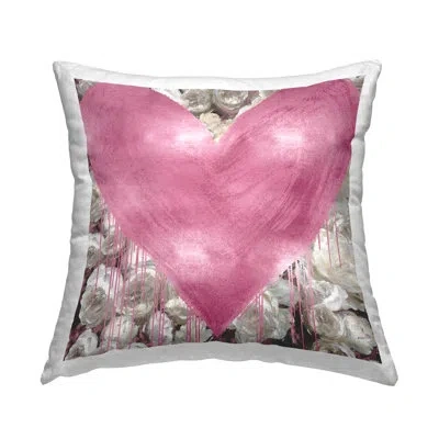 Stupell Industries Pink Distressed Heart Roses Printed Throw Pillow Design By Lindsay Rodgers