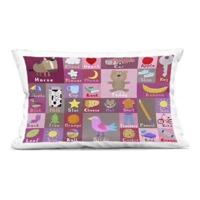 Stupell Industries Pink First Words Decorative Printed Throw Pillow, Design By Carla Daly