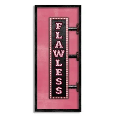 Stupell Industries Pink Flawless Retro Lights Sign Framed Giclee Texturized Wall Art By Jj Design House Llc_aq-584 In Midnight Black Framed Giclee