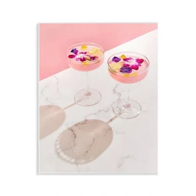 Stupell Industries Pink Floral Cocktails Wall Plaque Art By Lish Creative