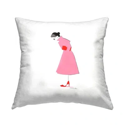 Stupell Industries Pink Glam Fashionista Printed Throw Pillow By Simone Elum