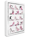 Stupell Industries Pink Heels Lined Up Women's Glam Shoes Stretched Canvas Wall Art By Martina In Pink
