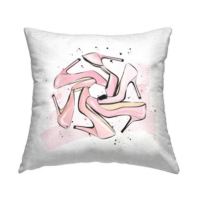 Stupell Industries Pink Heels Pattern Outdoor Printed Pillow By Martina Pavlova