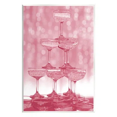 Stupell Industries Pink Stacked Glasses Wall Plaque Art By Lil' Rue