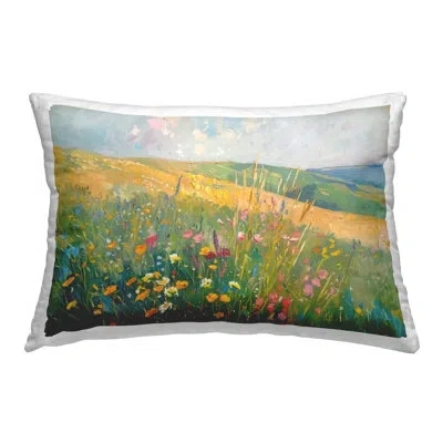 Stupell Industries Pink Wildflower View Decorative Printed Throw Pillow By Lsr Design Studio In Green
