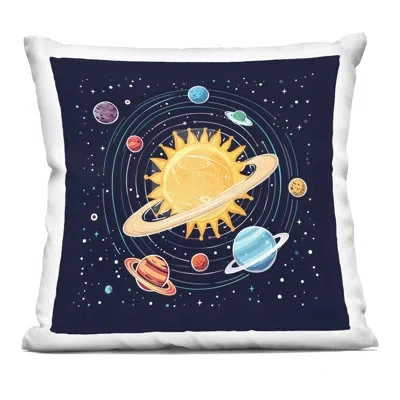 Stupell Industries Planet Illustration Spiral Decorative Printed Throw Pillow, Design By Creative Studio In Blue Geography