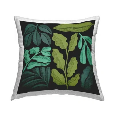 Stupell Industries Plant Sprig Collage Outdoor Printed Pillow By Cheryl Warrick In Green