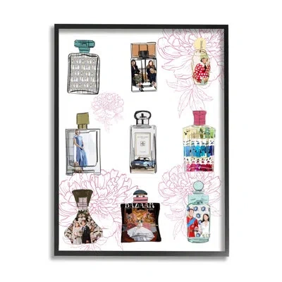 Stupell Industries Polished Perfume Stylish Luxury Fashion Flower Pattern By Amelia Noyes - Floater Frame Graphic Art O In Midnight Black Framed Giclee